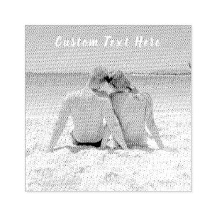 Custom Photo and Text - Your Own Design - Romantic Rubber Stamp