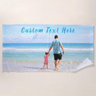 Custom Photo and Text - Your Own Design - Special Beach Towel