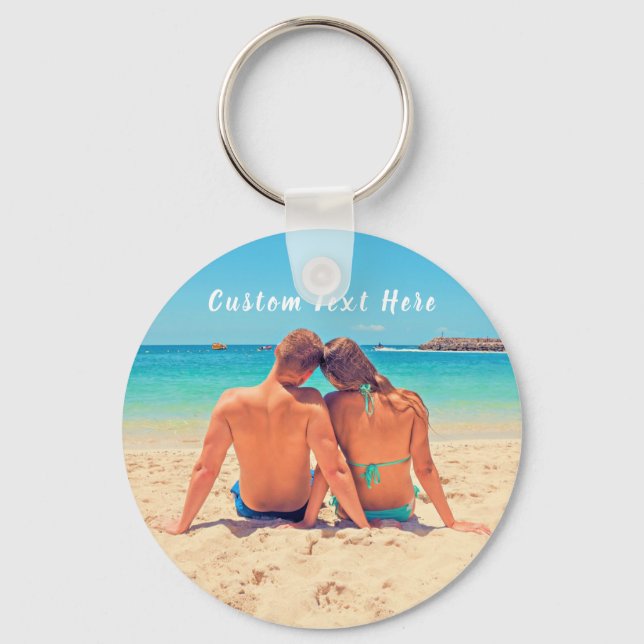 Custom Photo and Text - Your Own Design - Special  Keychain (Front)