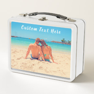 Custom Photo and Text - Your Own Design - Special Metal Lunch Box