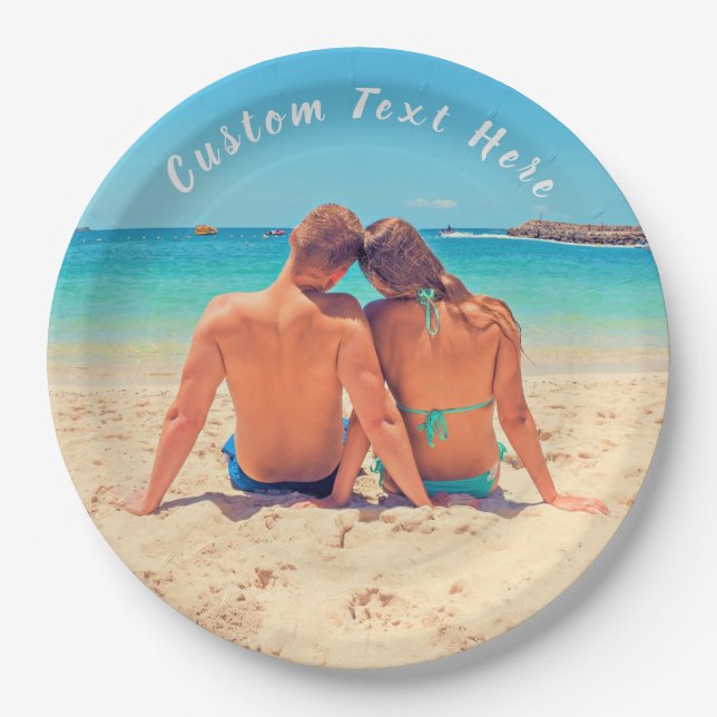 Custom Photo and Text - Your Own Design - Special  Paper Plate (Front)