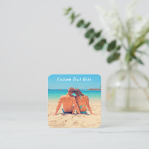 Custom Photo and Text - Your Own Design - Special Square Business Card