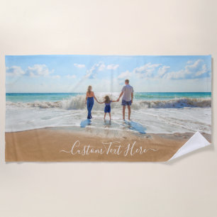 Custom Photo and Text - Your Own Design - Summer Beach Towel