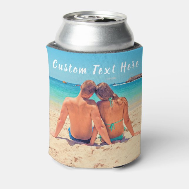 Custom Photo and Text - Your Own Design - Summer Can Cooler (Can Back)
