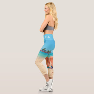 Custom Photo and Text - Your Own Design - Summer Capri Leggings