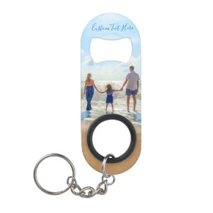 Custom Photo and Text - Your Own Design - Summer Keychain Bottle Opener