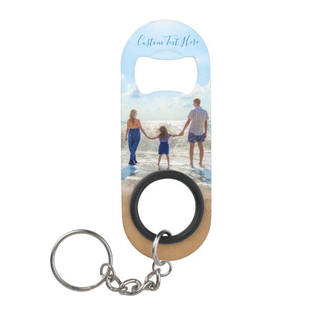 Custom Photo and Text - Your Own Design - Summer Keychain Bottle Opener (Front)