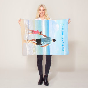 Custom Photo and Text - Your Own Design - Sweet Fleece Blanket
