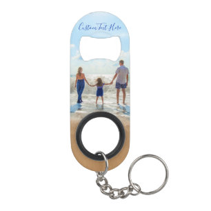 Custom Photo and Text - Your Own Design - Unique Keychain Bottle Opener