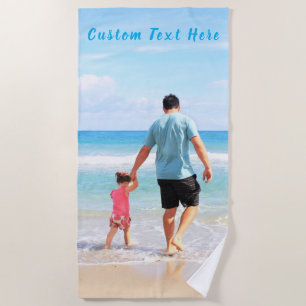 Custom Photo and Text - Your Own Unique Design Beach Towel