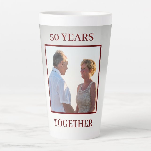 Custom Photo Anniversary  Latte Mug (Front)