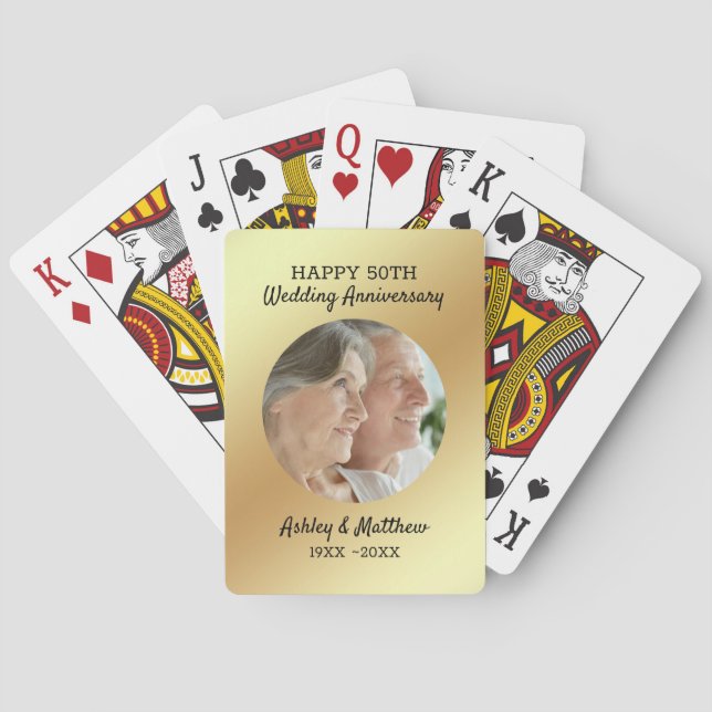 Custom Photo Anniversary Playing Cards (Back)