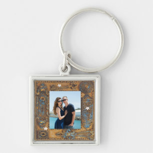 Custom Photo Antique Skeleton Key Frame Image, YPI Keychain
