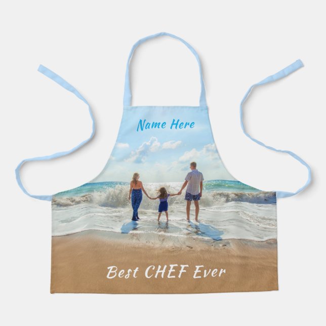 Custom Photo Apron Your Photos Name Best Chef Ever (Front)