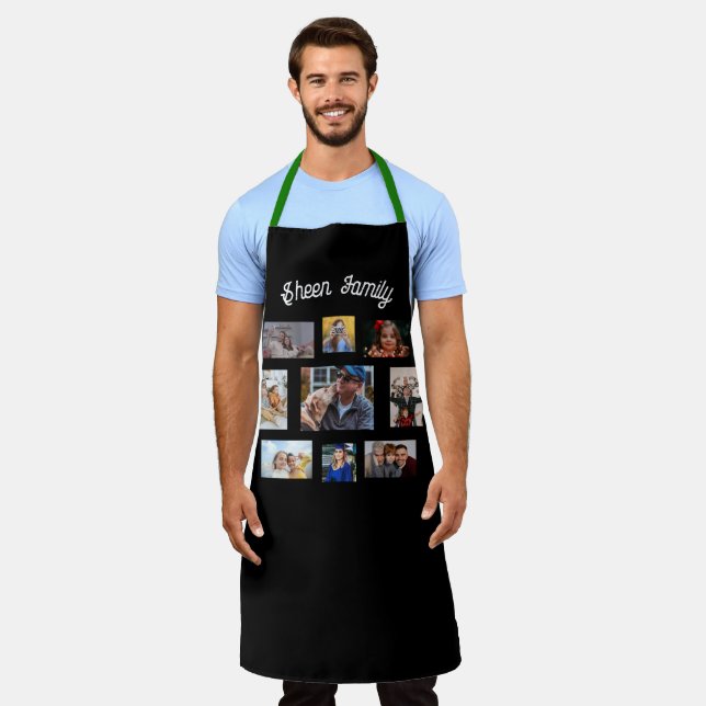 Custom Photo Aprons, Personalized 8 Photo Collage Apron (Worn)