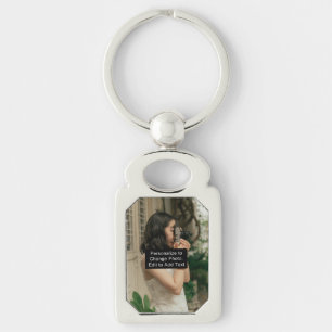 Custom Photo Art Name Monogram Quote Rectangle Keychain