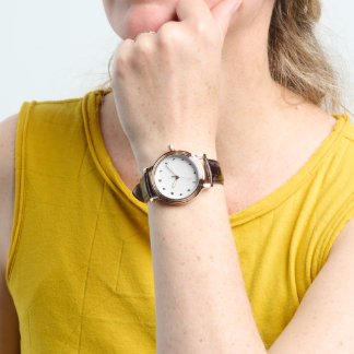 Custom Photo Art Women's Rose Gold Vintage Brown Watch