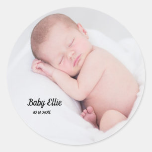 Custom Photo Baby  Classic Round Sticker