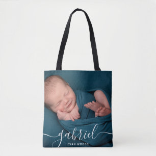 Custom Photo Baby Name  Baby Accessories Tote Bag