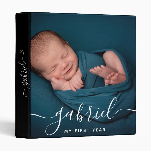 Custom Photo Baby Name Template Personalized Baby  Binder (Front/Spine)
