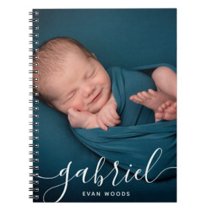 Custom Photo Baby Name Template Personalized Notebook