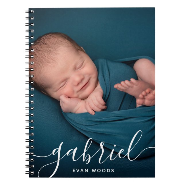 Custom Photo Baby Name Template Personalized Notebook (Front)
