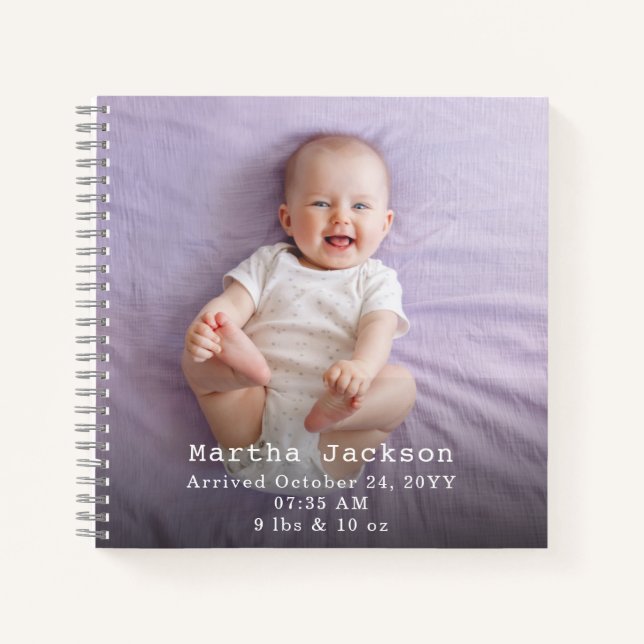 Custom Photo Baby Name Template Personalized  Notebook (Front)