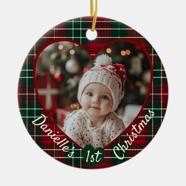 Custom Photo Baby’s First  Ceramic Ornament (Front)