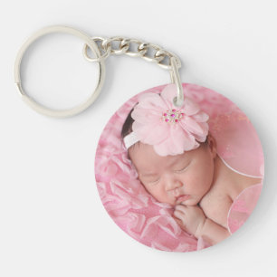 Custom photo baby simple minimalist keychain