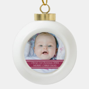 Custom Photo Baby's 1st Christmas Ornament