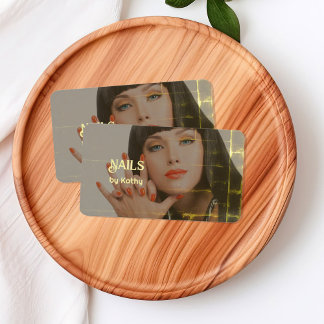 Custom Photo Background Nail Tech Business Card