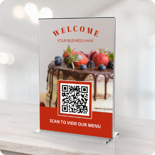 Custom Photo Bakery Contactless QR code Menu Card