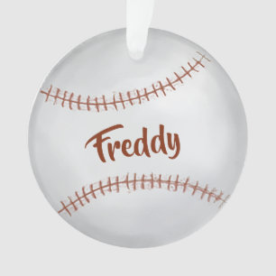 Custom Photo Baseball Simple Typography Ornament
