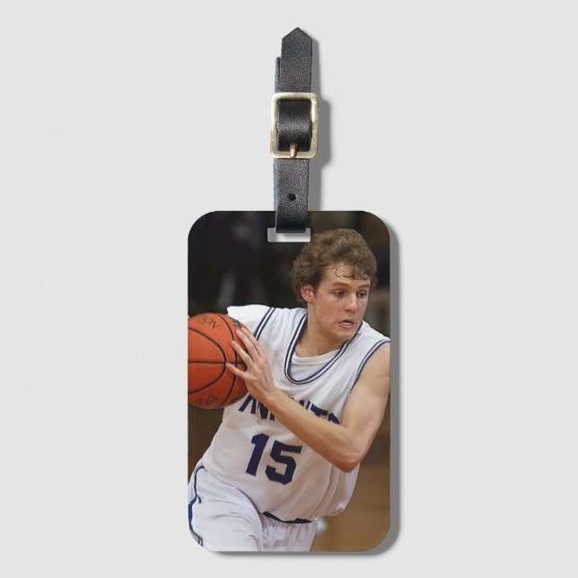Custom Photo Basketball Player Luggage Tag (Front Vertical)