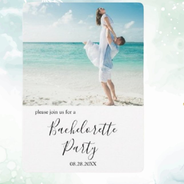 Custom Photo Beach Bachelorette Party Invitation (Create unforgettable memories with a custom photo beach bachelorette party invitation.  )