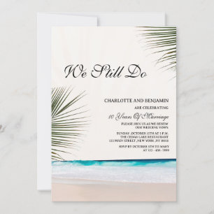 Custom Photo Beach Theme Vow Renewal Invitation