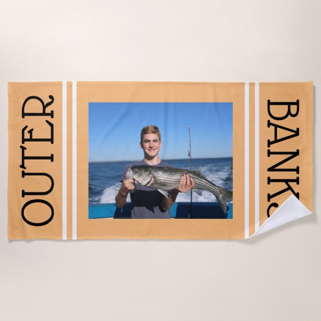 Custom photo beach towel - personalized gift (Front)