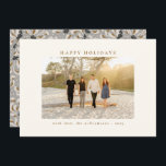 Custom Photo Beautiful Grey Botanical Elegant Holiday Card<br><div class="desc">Wish your friends and family a Happy Holidays with these beautiful cards featuring your favourite photo and a beautiful botanical design in grey on the back.</div>