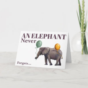 Custom Photo Belated Birthday Elephant Card