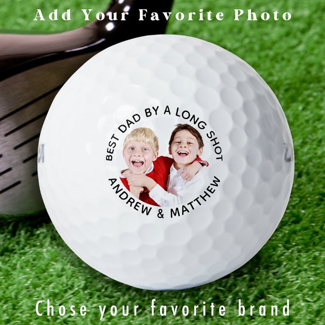 Custom Photo Best Dad By a Long Shot Personalized Golf Balls (Creator Uploaded)