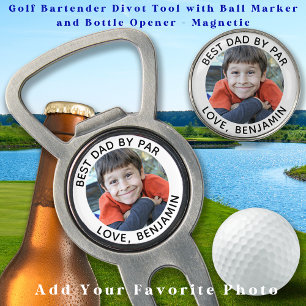 Custom Photo Best Dad By Par Modern Golf Divot Tool