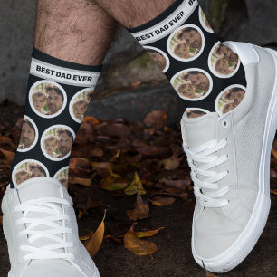 Custom Photo Best Dad Ever Black Father's Day Socks
