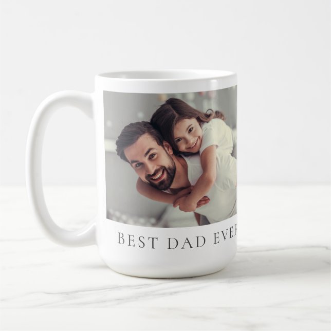Custom Photo Best Dad Ever  Coffee Mug (Left)
