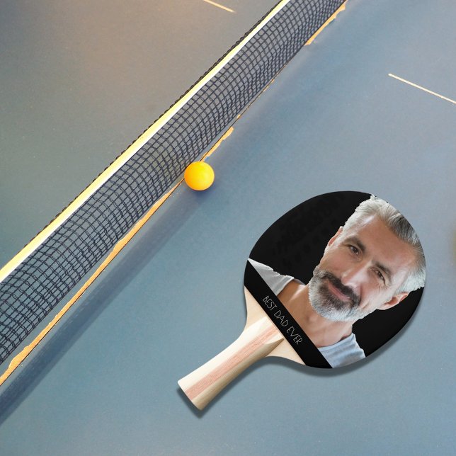 Custom photo best dad ever father's day black ping pong paddle (Creator Uploaded)