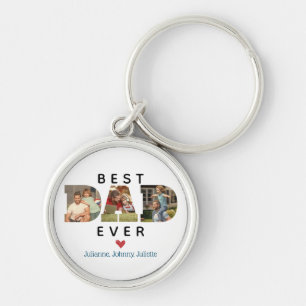 CUSTOM Photo Best DAD Ever Father's Day Gift Keychain