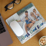 Custom Photo 'Best Dad Ever' Keepsake Mouse Pad<br><div class="desc">Modern and Cute Father's day or birthday gift for a dad, featuring a landscape photo of your choice, a white overlay at the bottom with bold text in a variety shades of blue that says "Best Dad Ever" with cute little hearts either side. Customize this product by adding a message,...</div>