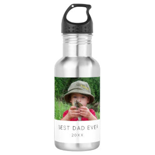 Custom Photo Best Dad Ever Modern 532 Ml Water Bottle