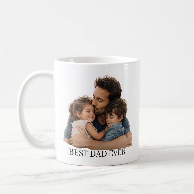Custom Photo Best Dad Ever Mug | Personalized Mug (Left)