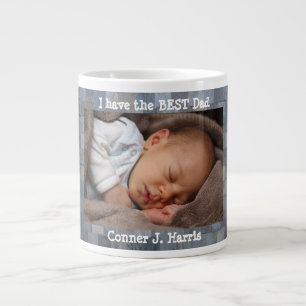 Custom Photo, Best Dad, Personalized Large Coffee Mug