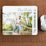 Custom Photo - Best Daddy in the Universe Mouse Pad<br><div class="desc">Personalize this fresh and modern mouse pad for your dad (daddy, papa etc). The template is set up ready for you to add your own photo and edit the sample wording if you wish. Sample text currently reads "Best Daddy in the universe". The design has a trendy colour palette of...</div>